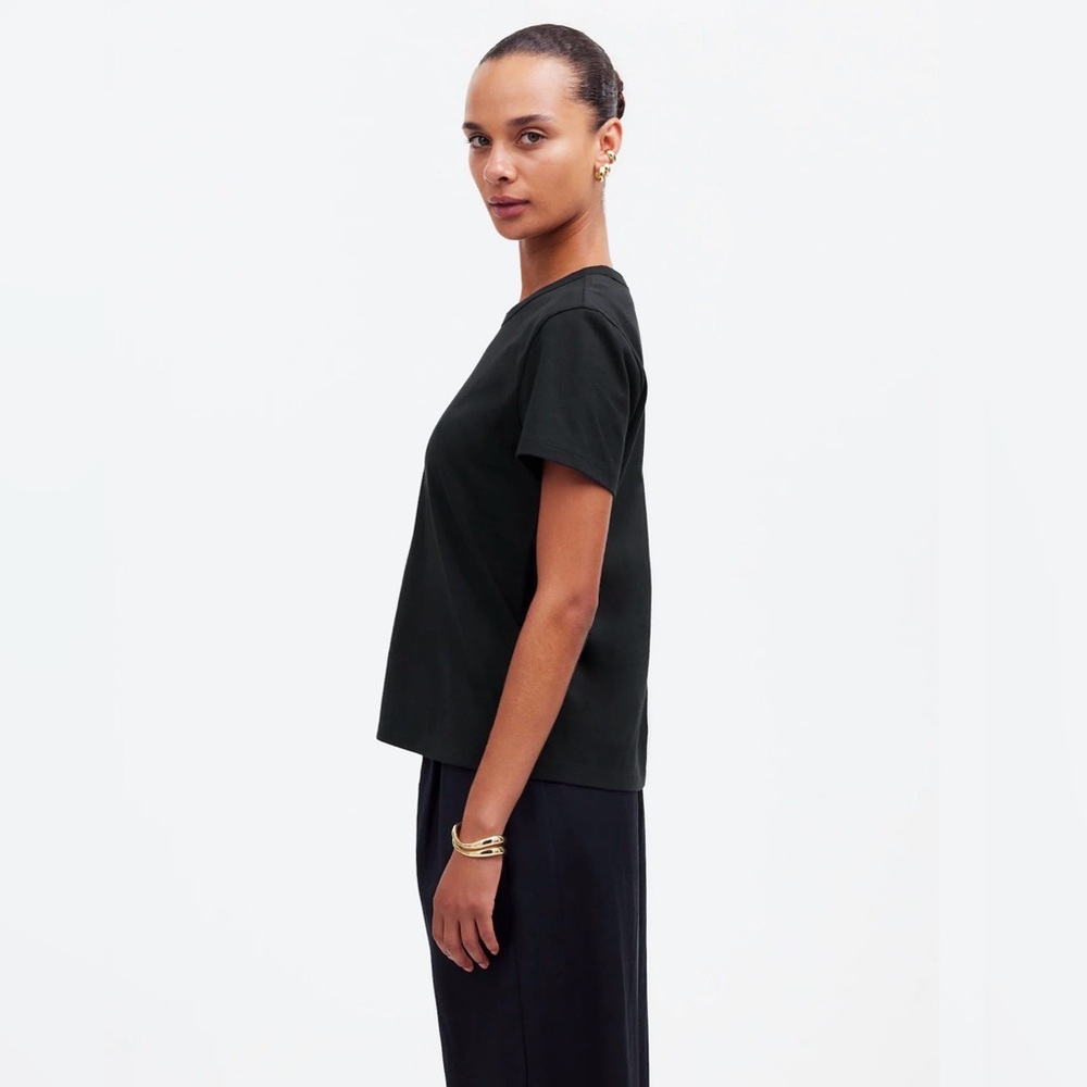 Madewell Black Crew Tee with Script Label - Picture 5 of 6